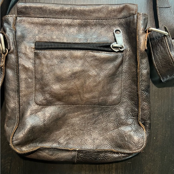 Bed Stu Dark Brown Leather Messenger Bag - Picture 1 of 5